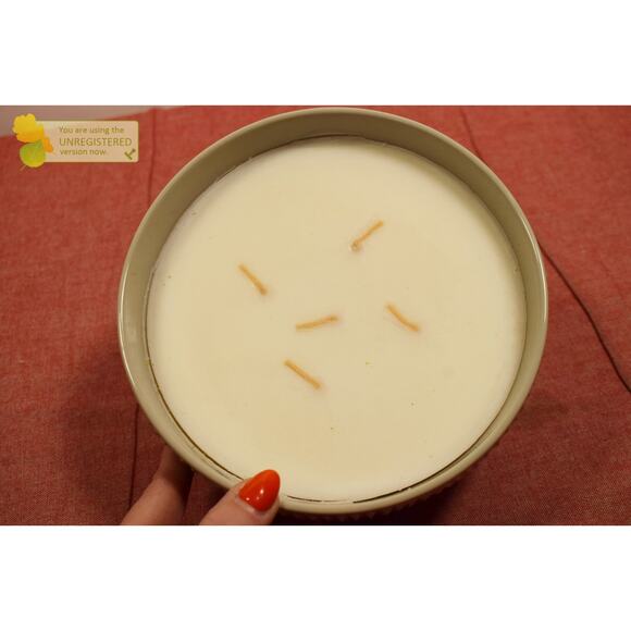 Hearth & Hand with Magnolia Rim Stripe Ceramic Citronella Scented Bowl Candle - Picture 2 of 4